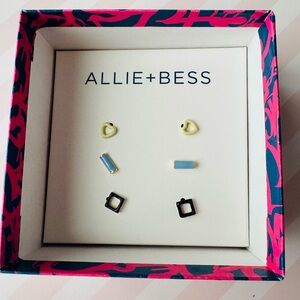 Allie + Bess stud Earring set 3 pieces